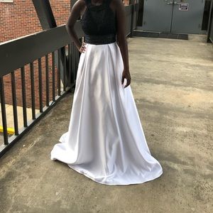 Beautiful black and white prom and pageant dress